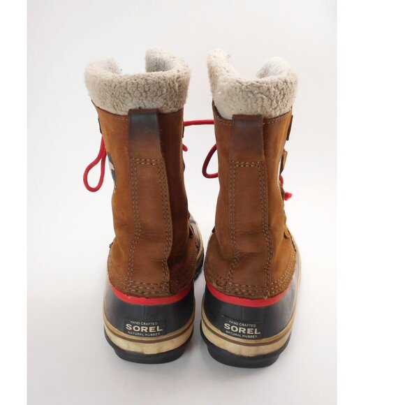 Sorel 1964 Pac 2 Waterproof Snow Boots Women's size 10 Grizzly Brown Red Laces - Picture 2 of 11